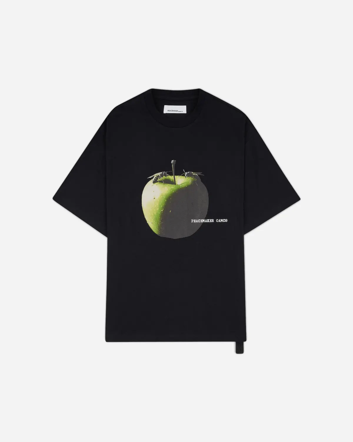 Men's Apple Print Oversized Fit T-Shirt Black 1