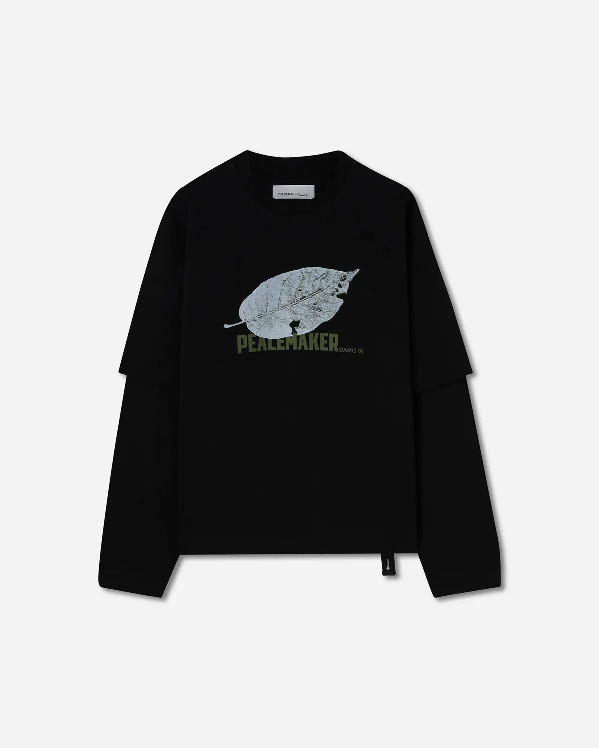 Men's Leaf Double Layer Boxy T-Shirt Black 1