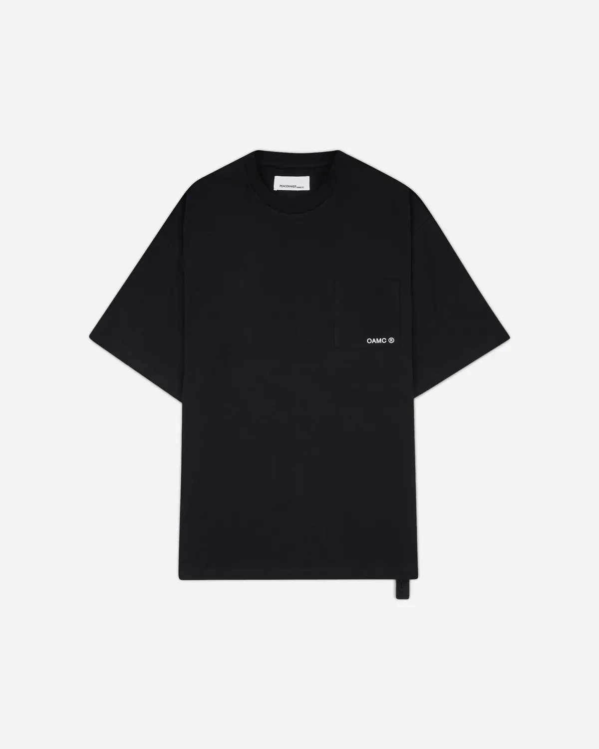 Men's Stencil Print Pocket T-Shirt Black 1