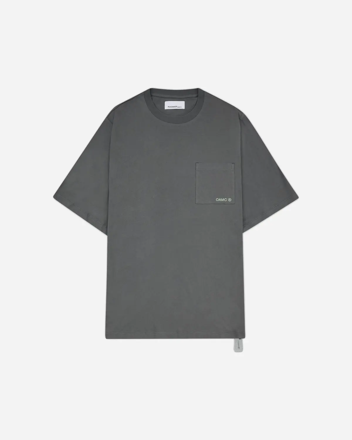 Men's Stencil Print Pocket T-Shirt Grey 1