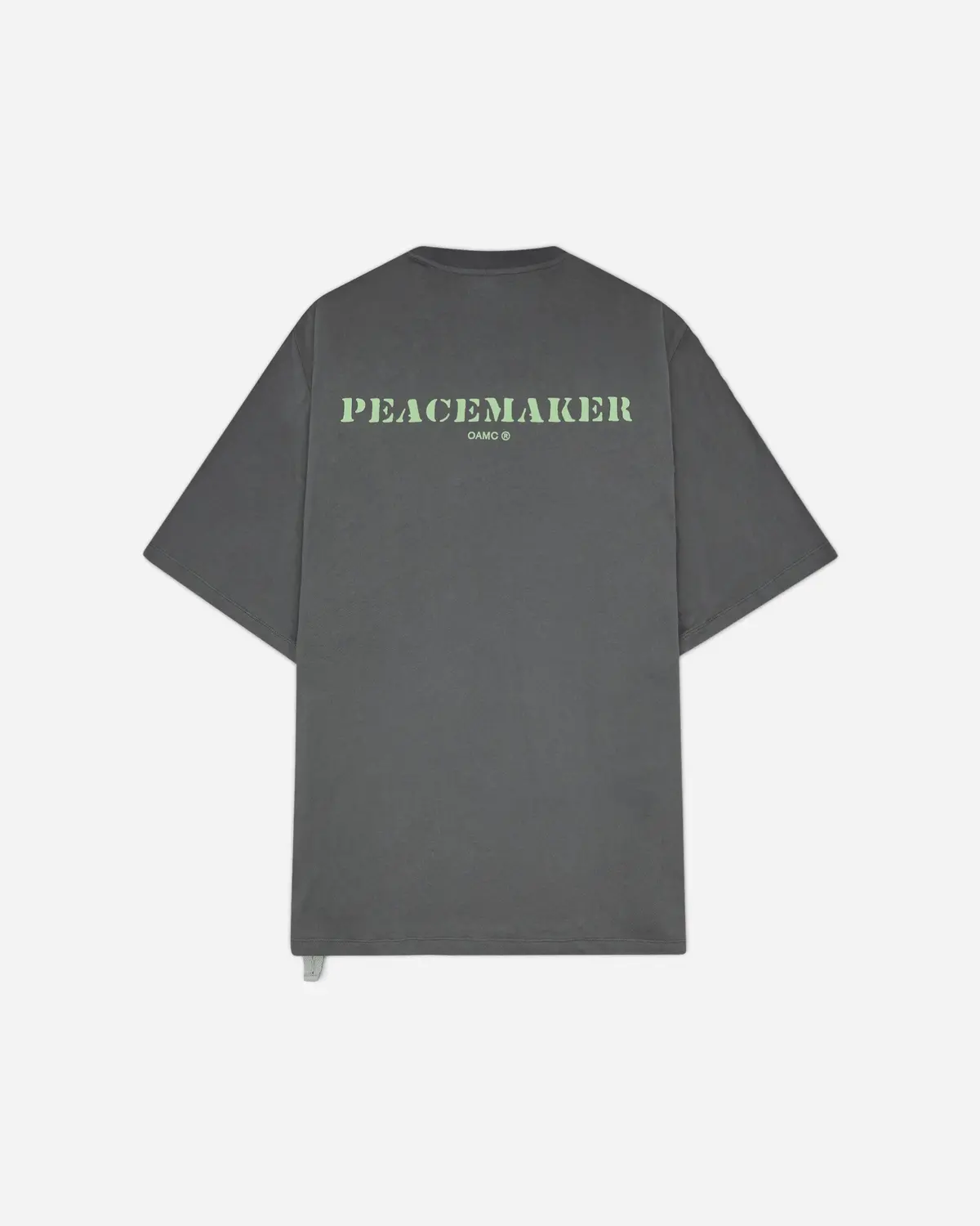 Men's Stencil Print Pocket T-Shirt Grey 2