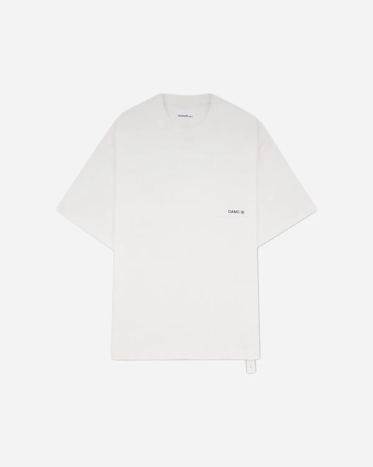 Men's Stencil Print Pocket T-Shirt White 1
