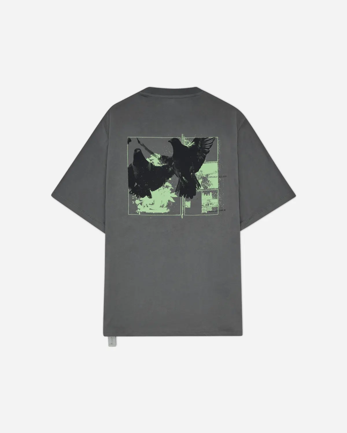 Men's Birds Print Regular Fit T-Shirt Grey 2