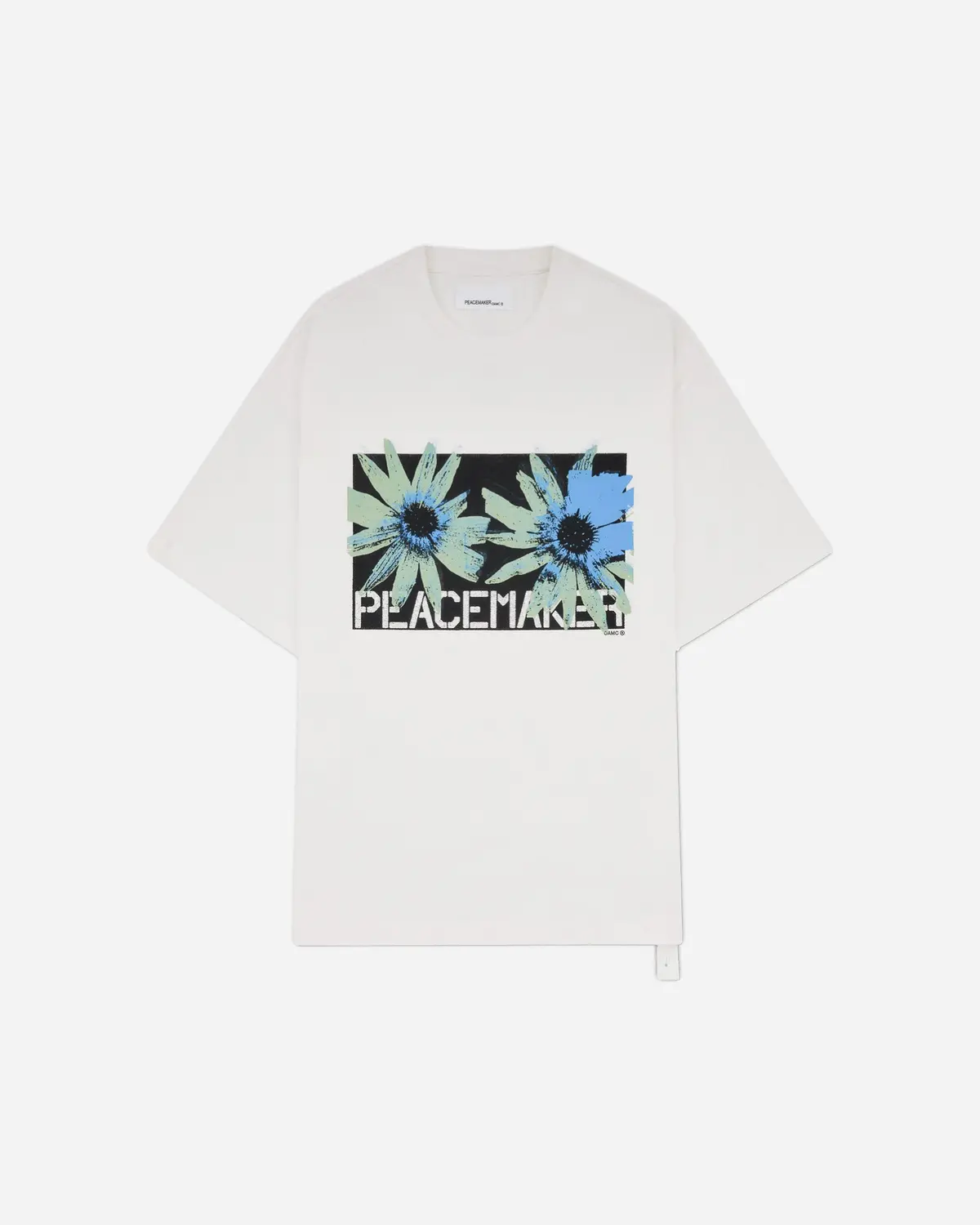 Men's Flower Print Regular Fit T-Shirt White 1