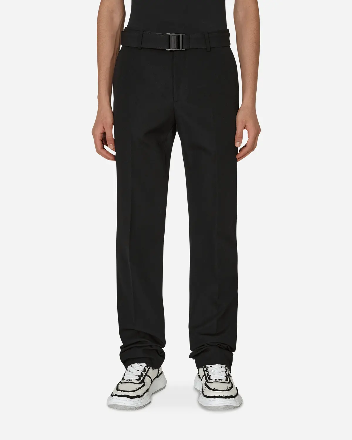 Buckle Dry Wool Slim Pants Black 1