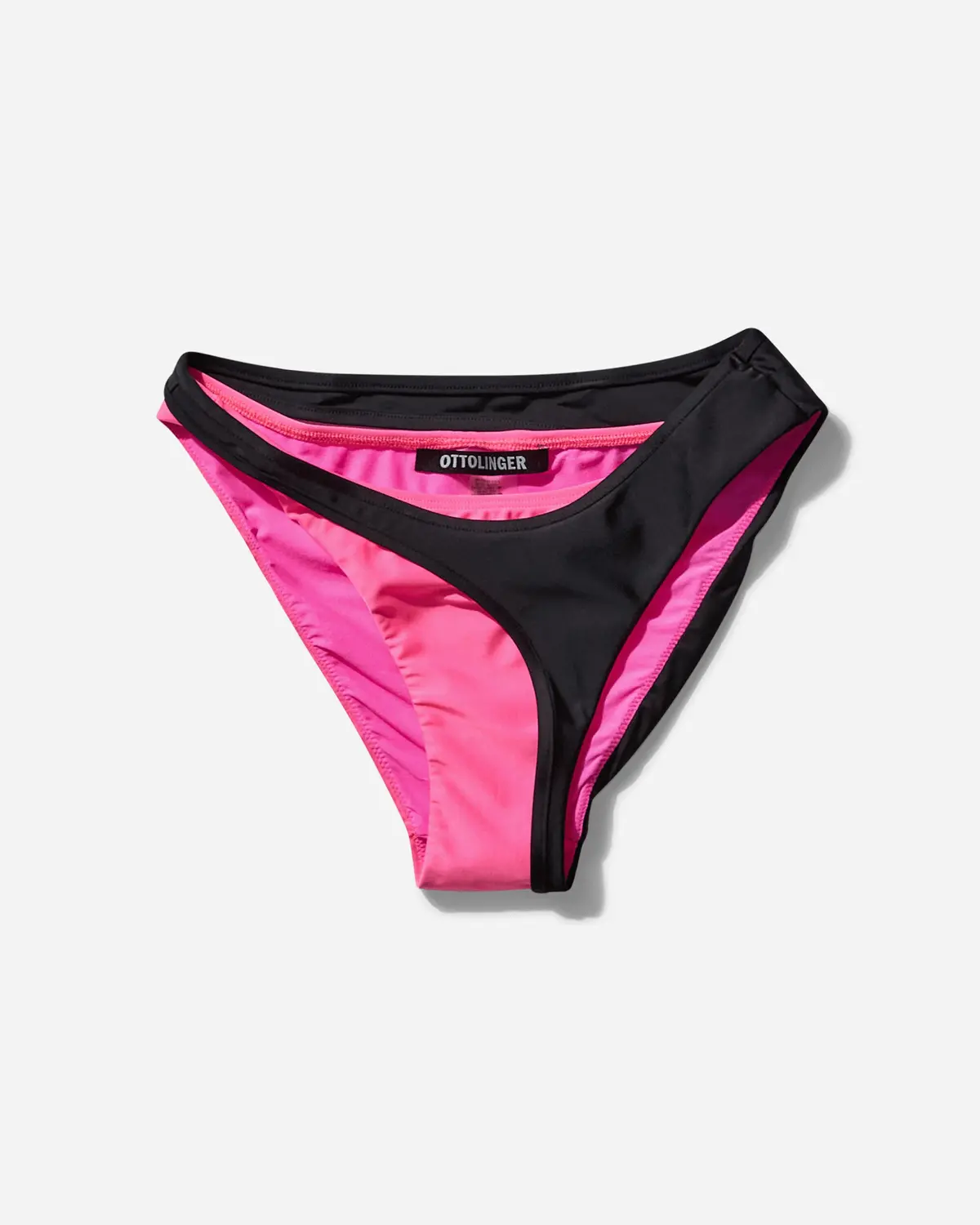 Women's Layered Bikini Bottom Pink / Black 1