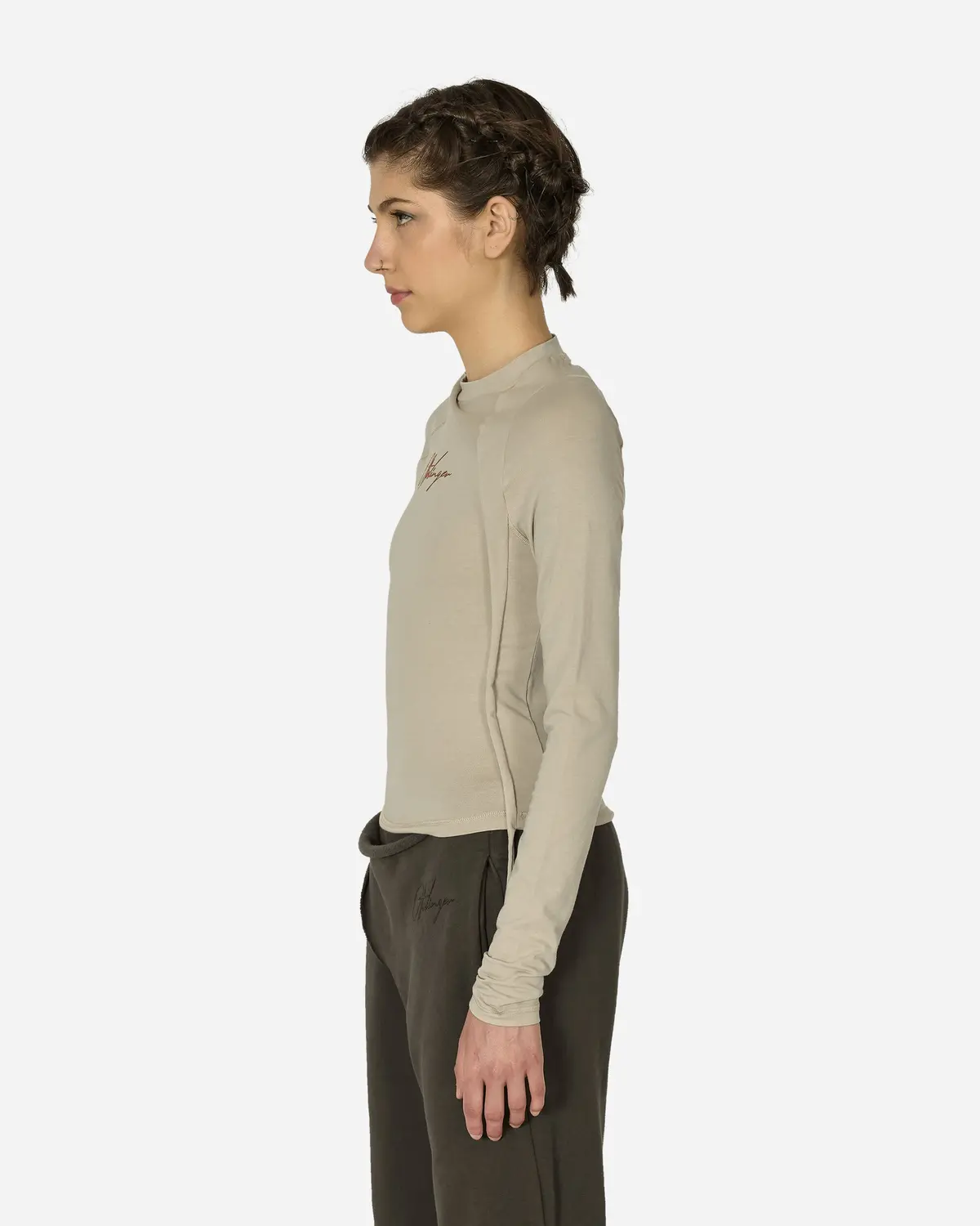 Deconstructed Fitted Longsleeve Top Sand 2