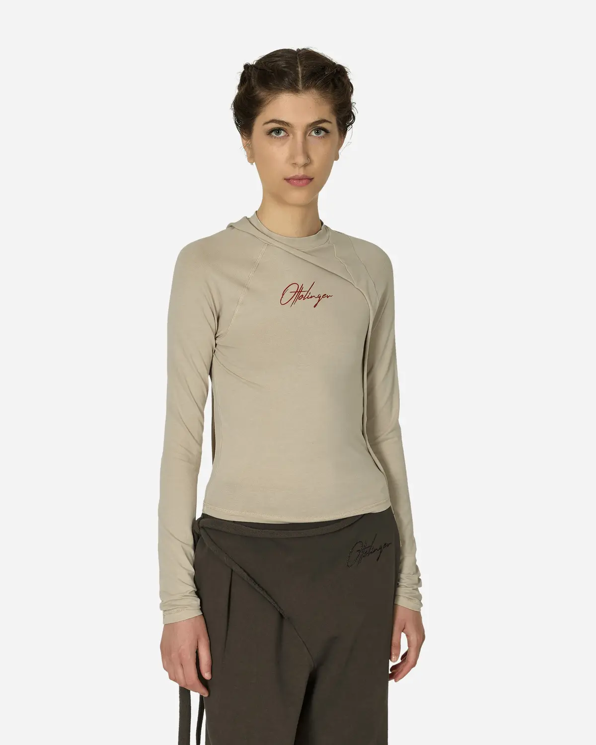 Deconstructed Fitted Longsleeve Top Sand 1