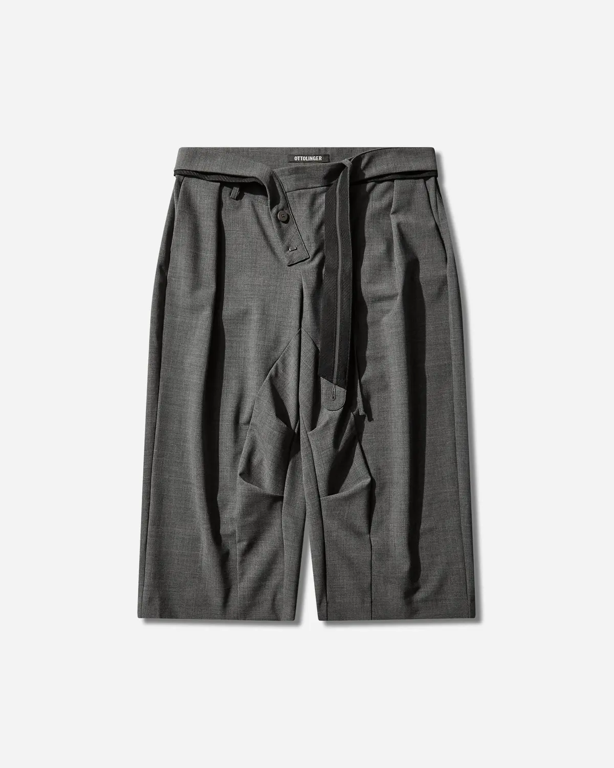 Women's Strapped Baggy Suit Shorts Grey 1