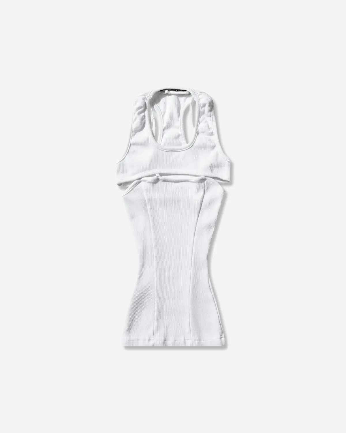 Women's Split Racerback Rib Tank Top White 1
