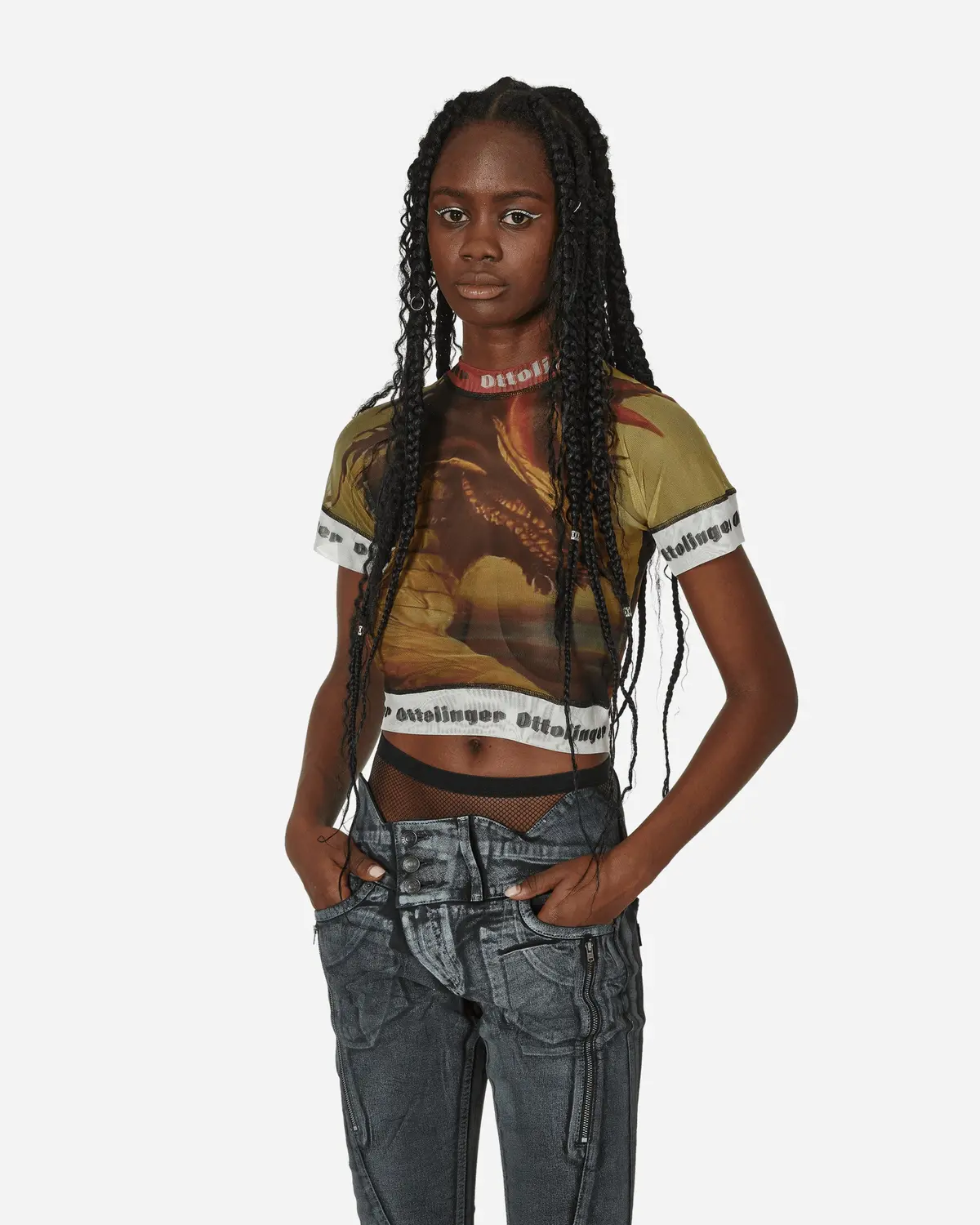 Slam Jam Mesh T-Shirt Mustard 1