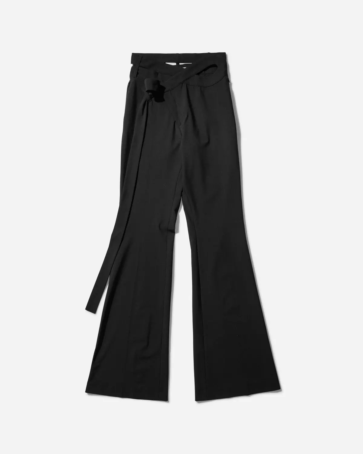 Women's Flared Wrap Suit Pants Black 1