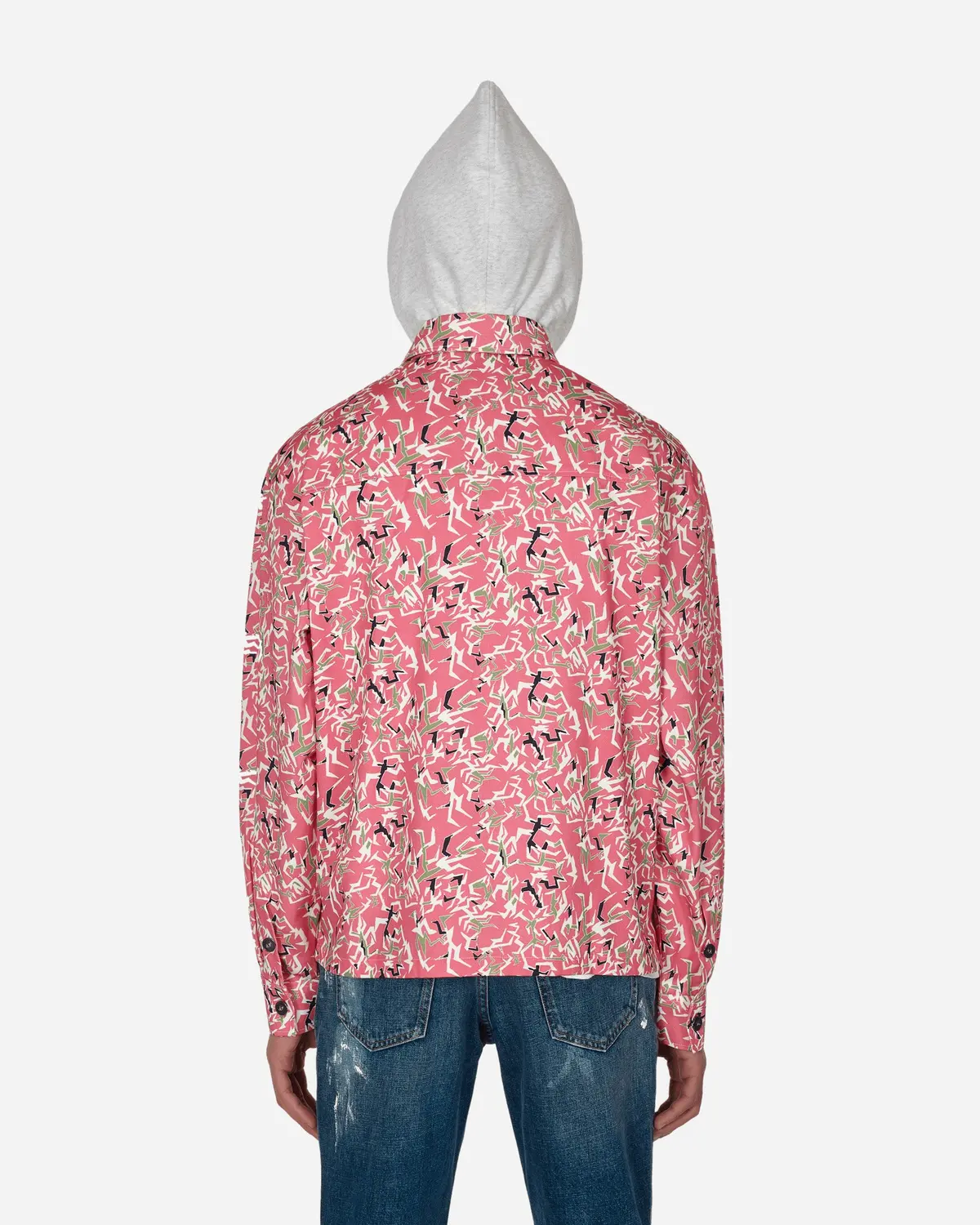 Hooded Workwear Shirt Pink 3