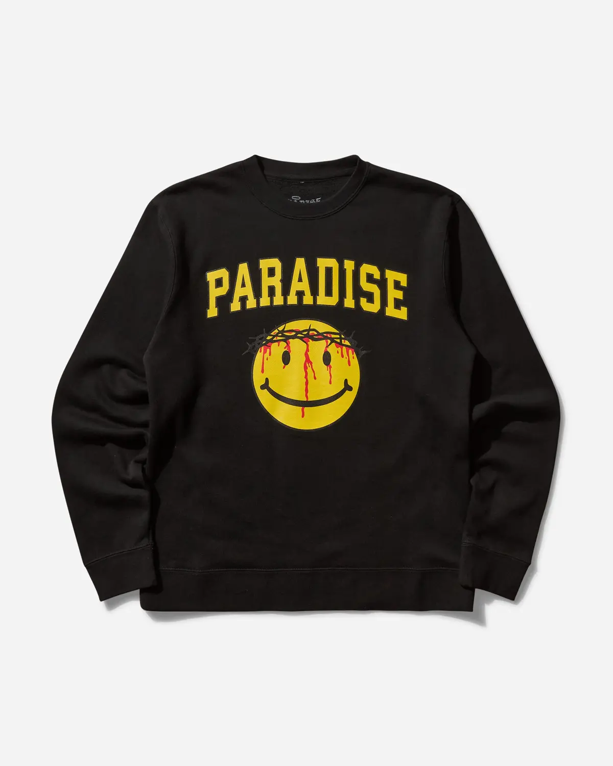Men's Smiley Jesus Crewneck Sweatshirt Black 1