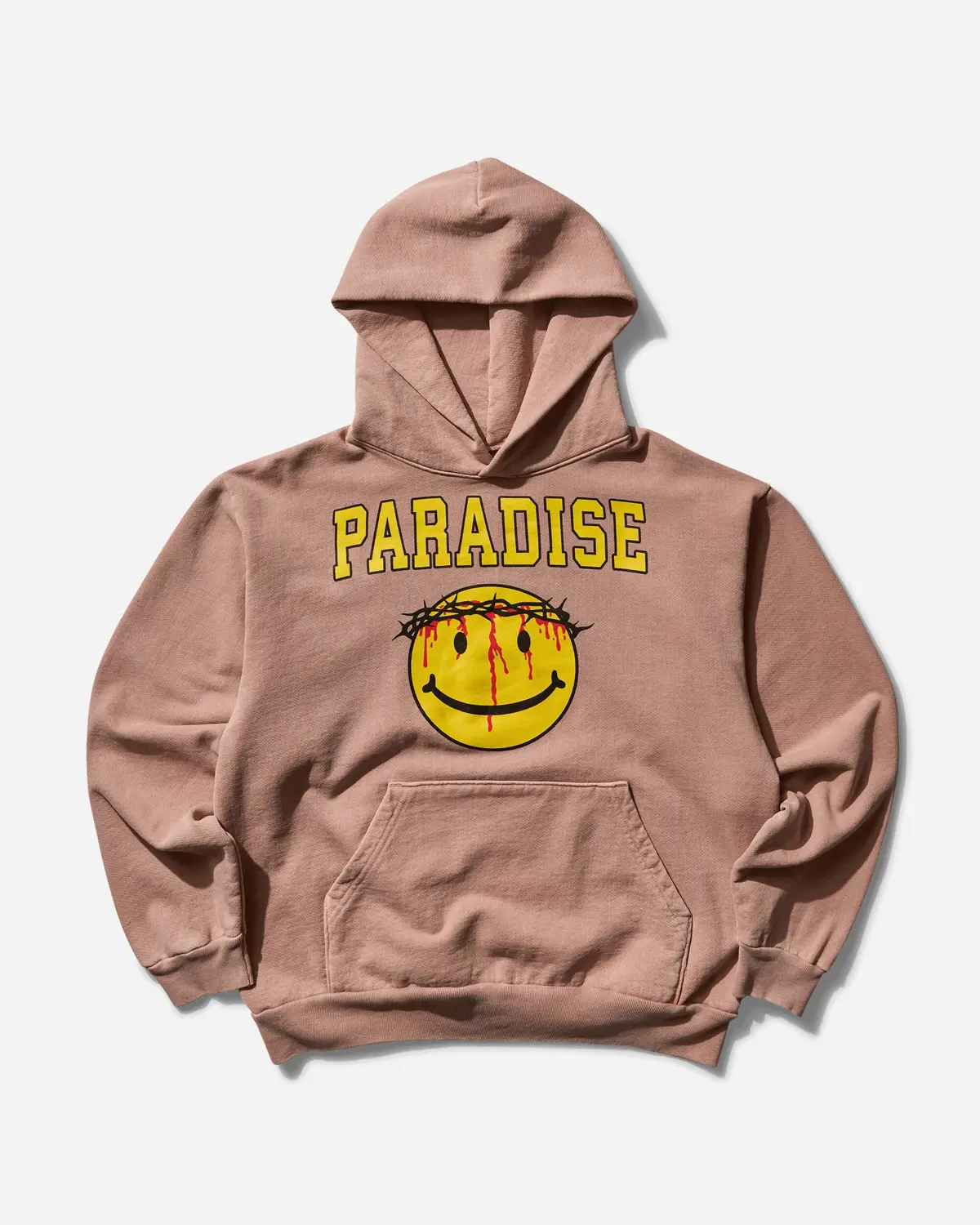 Men's Smiley Jesus Hoodie Pink 1