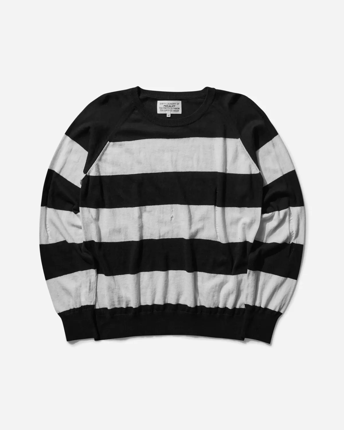 Damaged Stripe Jumper Black / White 1