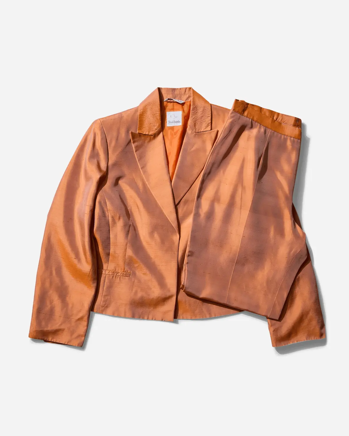 Women's Iridescent Silk Suit Orange 1