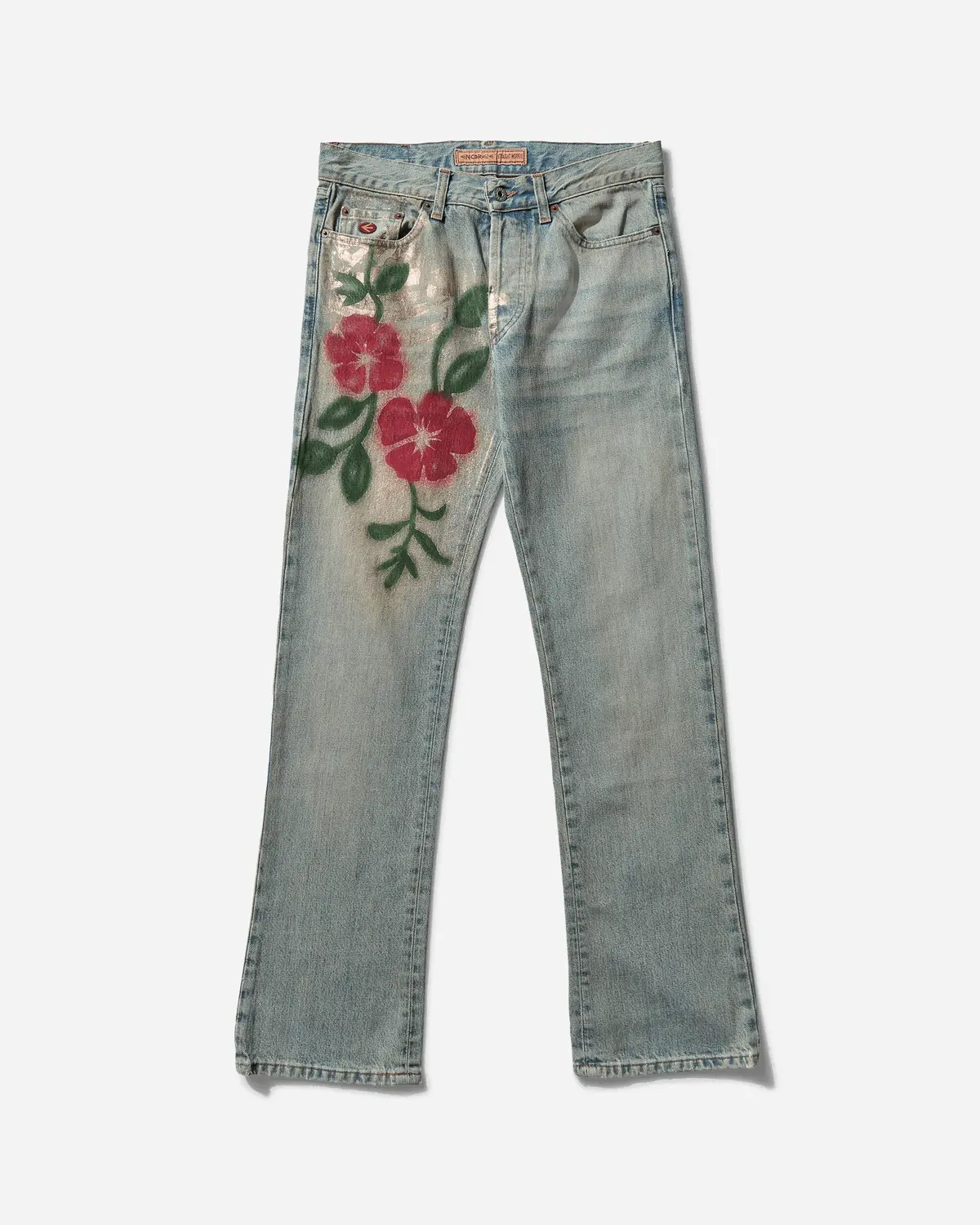 Women's Flower Jeans Blue 1