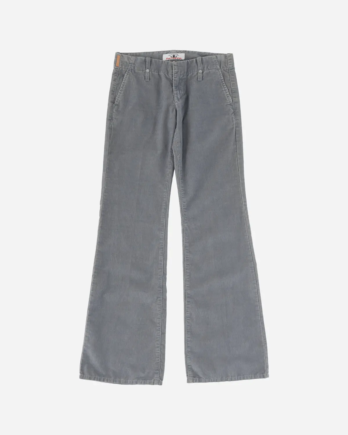 Women's Corduroy Low Waist Flare Trousers Grey 1