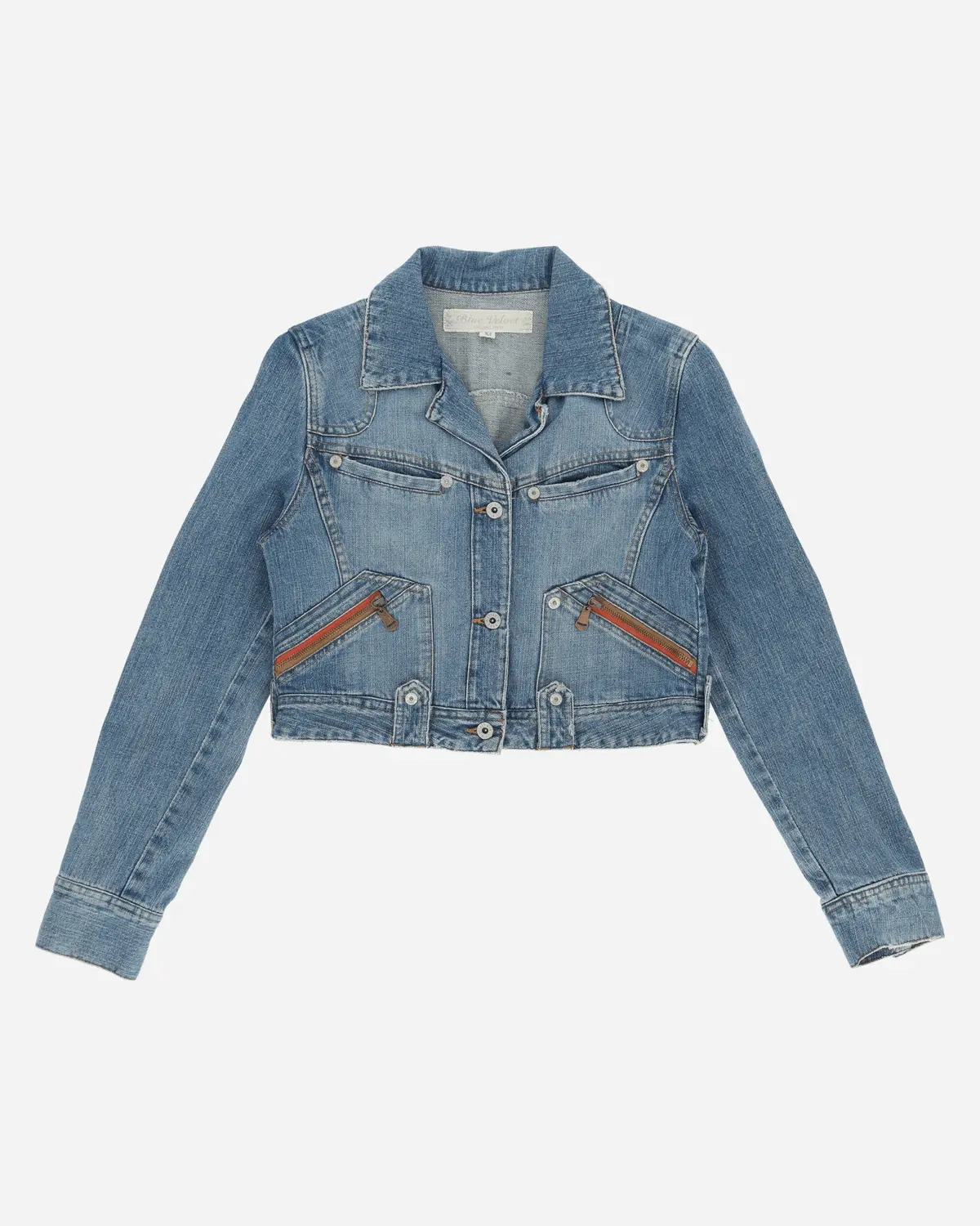 Women's Cropped Denim Jacket Blue 1