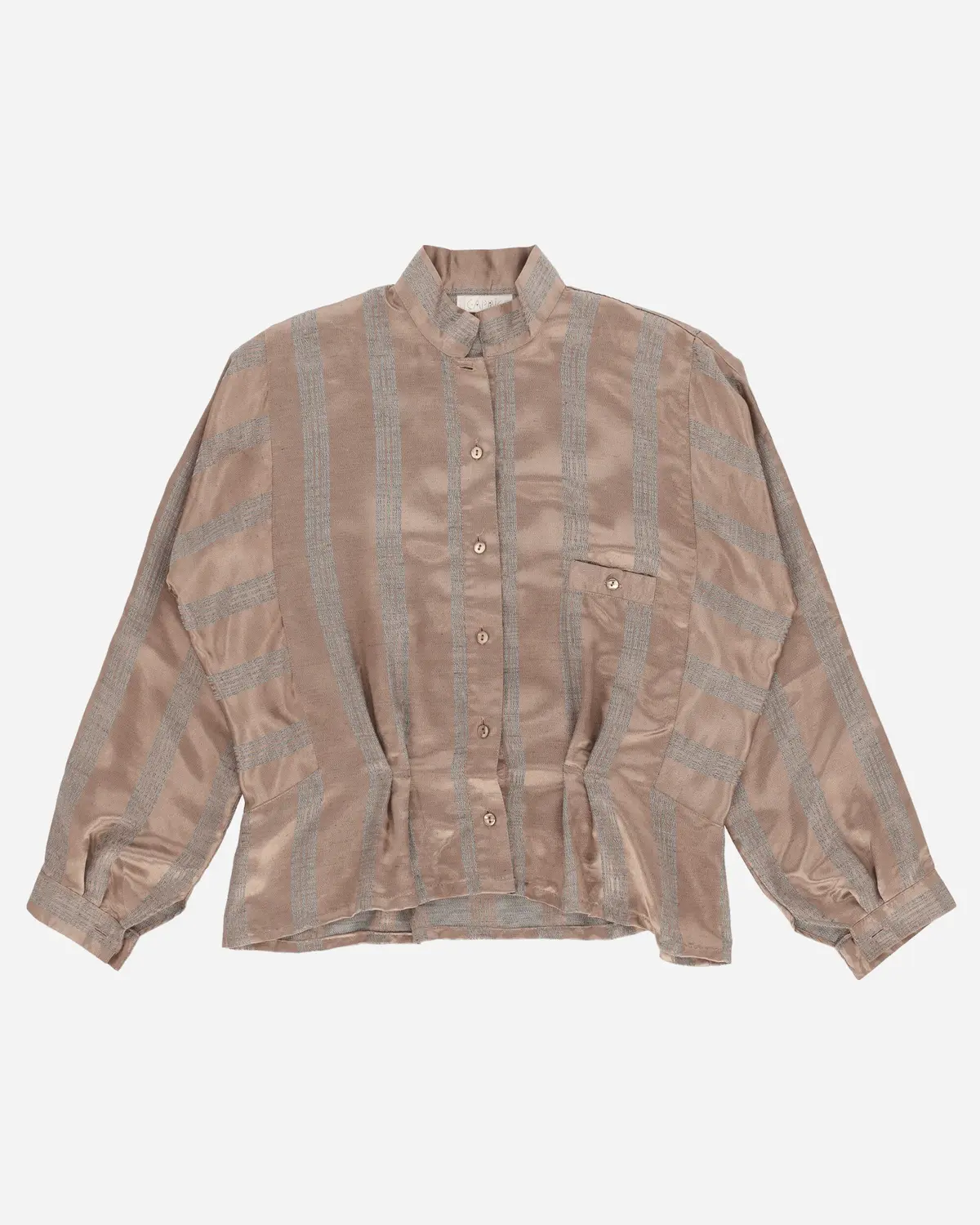 Women's Chest Pocket Longsleeve Shirt Brown 1