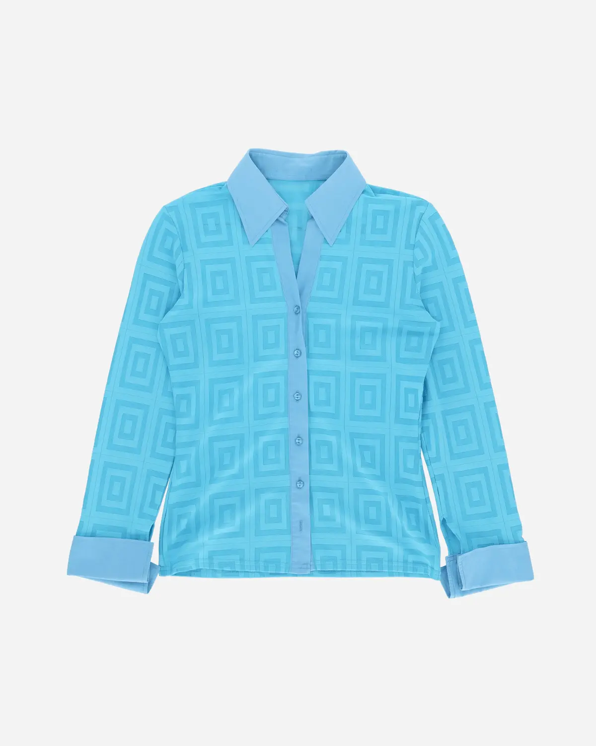 Women's Pattern Longsleeve Shirt Sky Blue 1