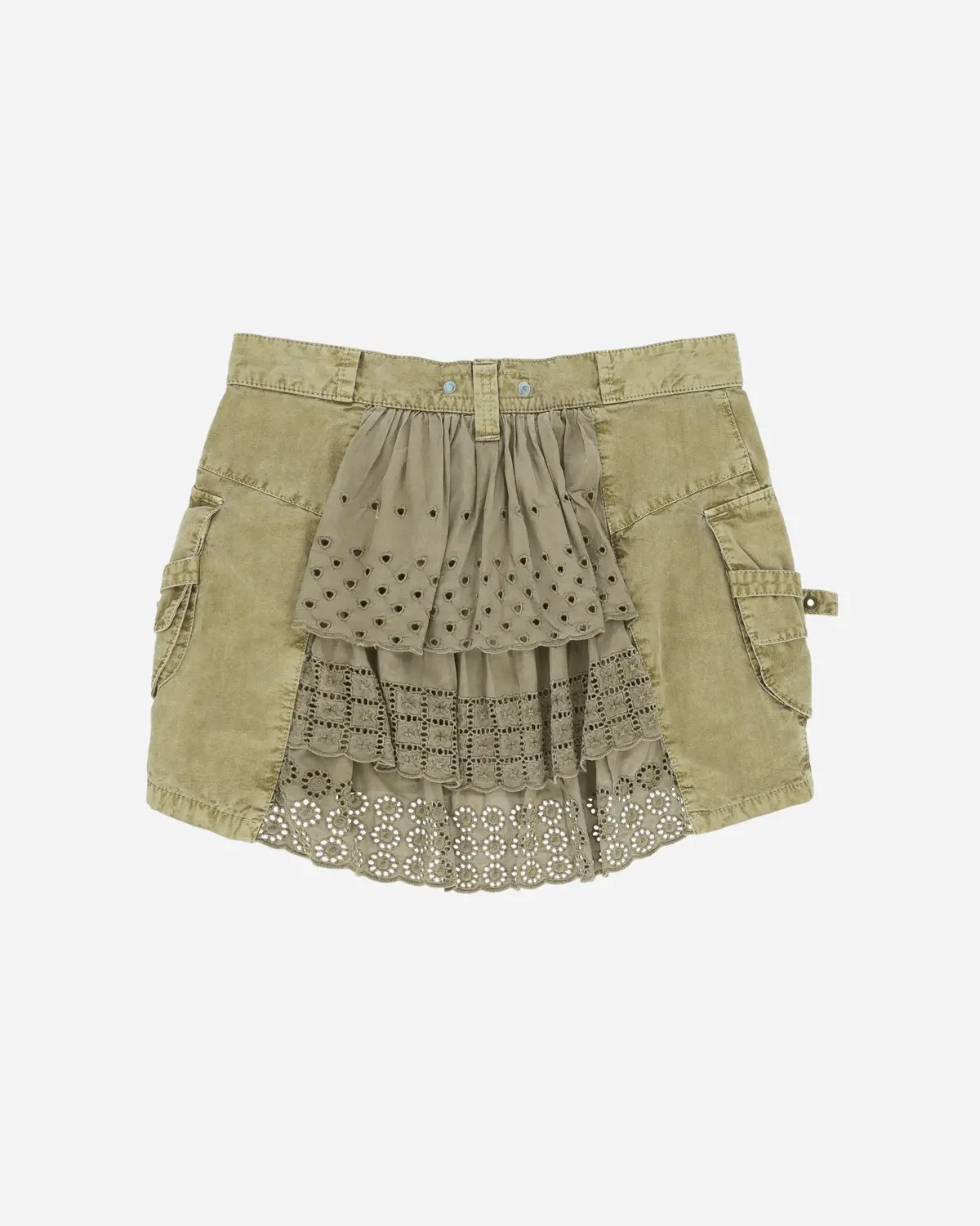 Women's Cargo Mini Skirt Green 2