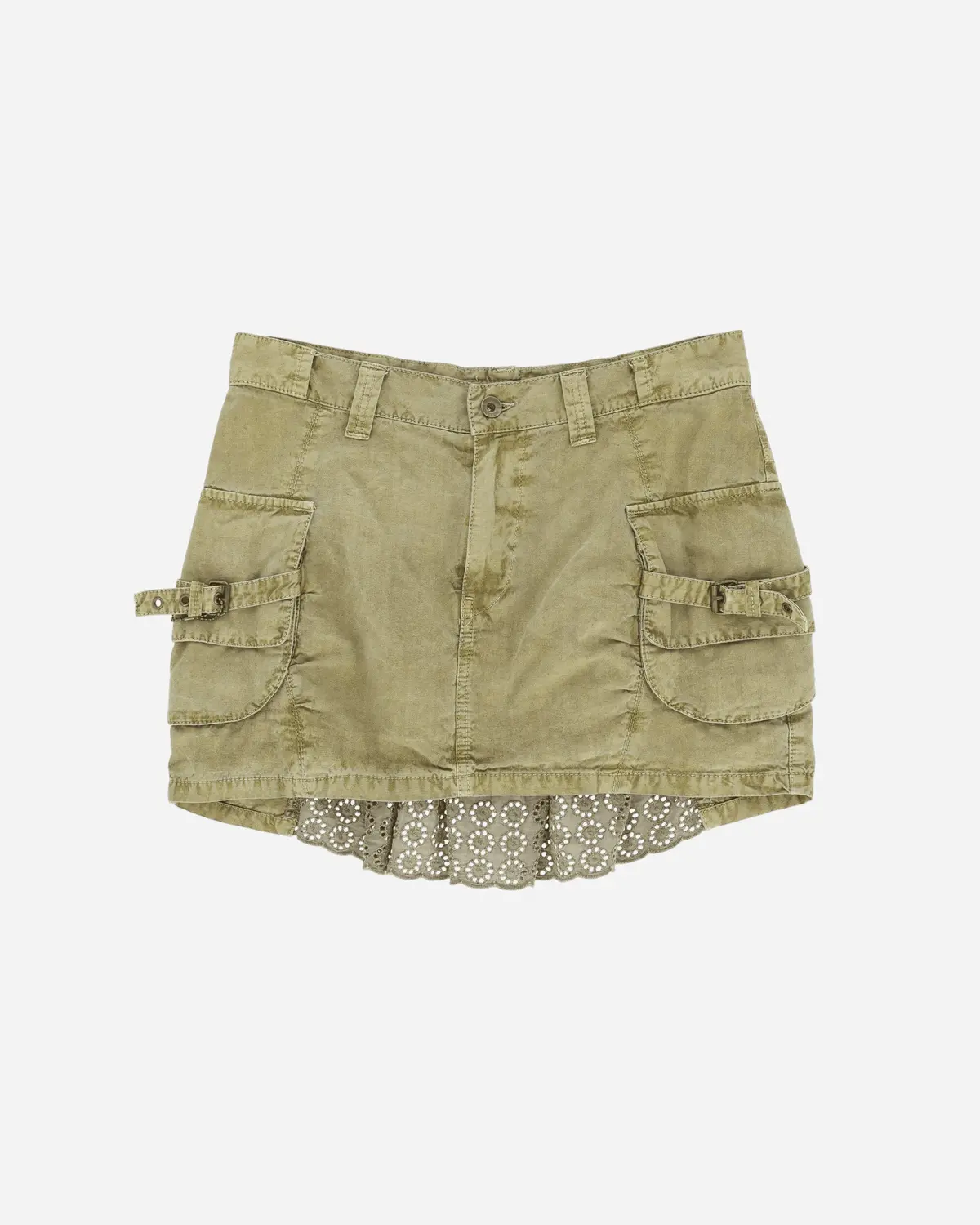 Women's Cargo Mini Skirt Green 1