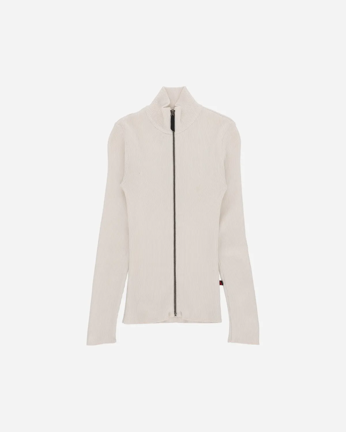 Women's Knit Zip Top White 1