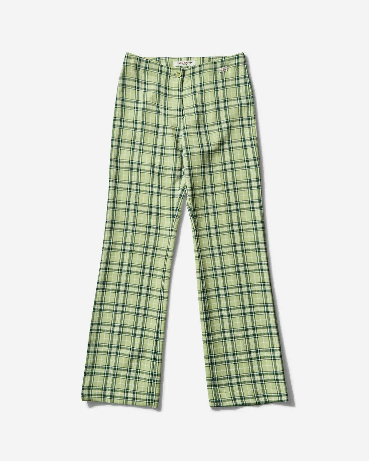 Women's Checked Trousers Green 1