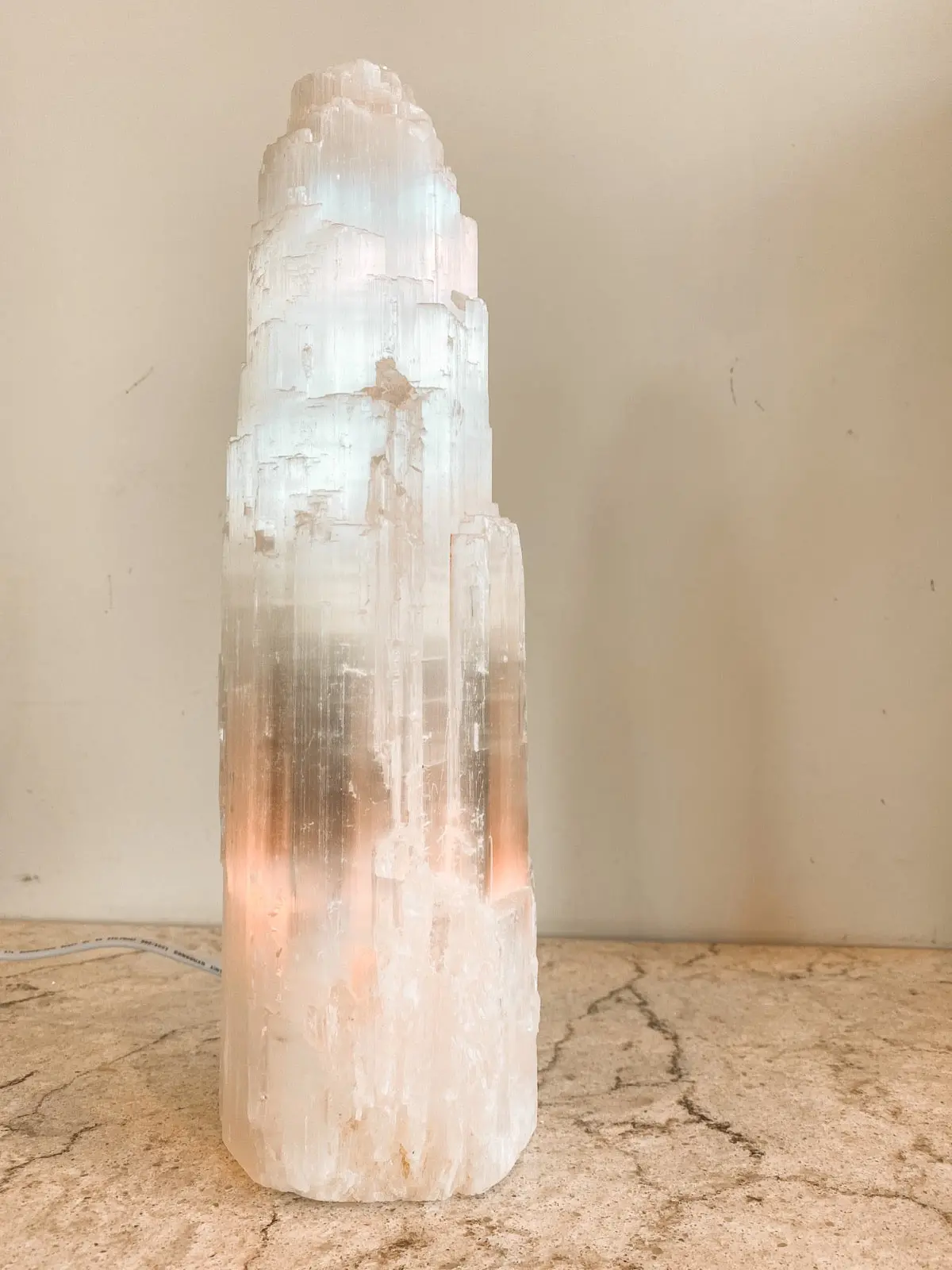 Selenite Tower Lamp - Large 1
