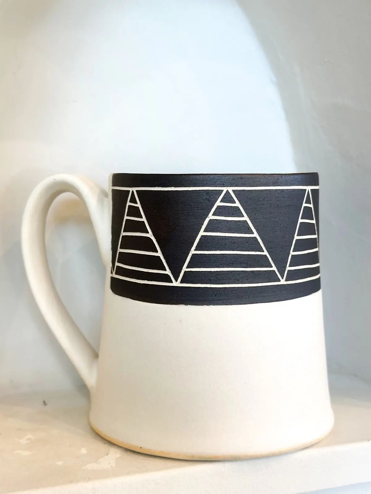 Triangle Hand Thrown Mug 1