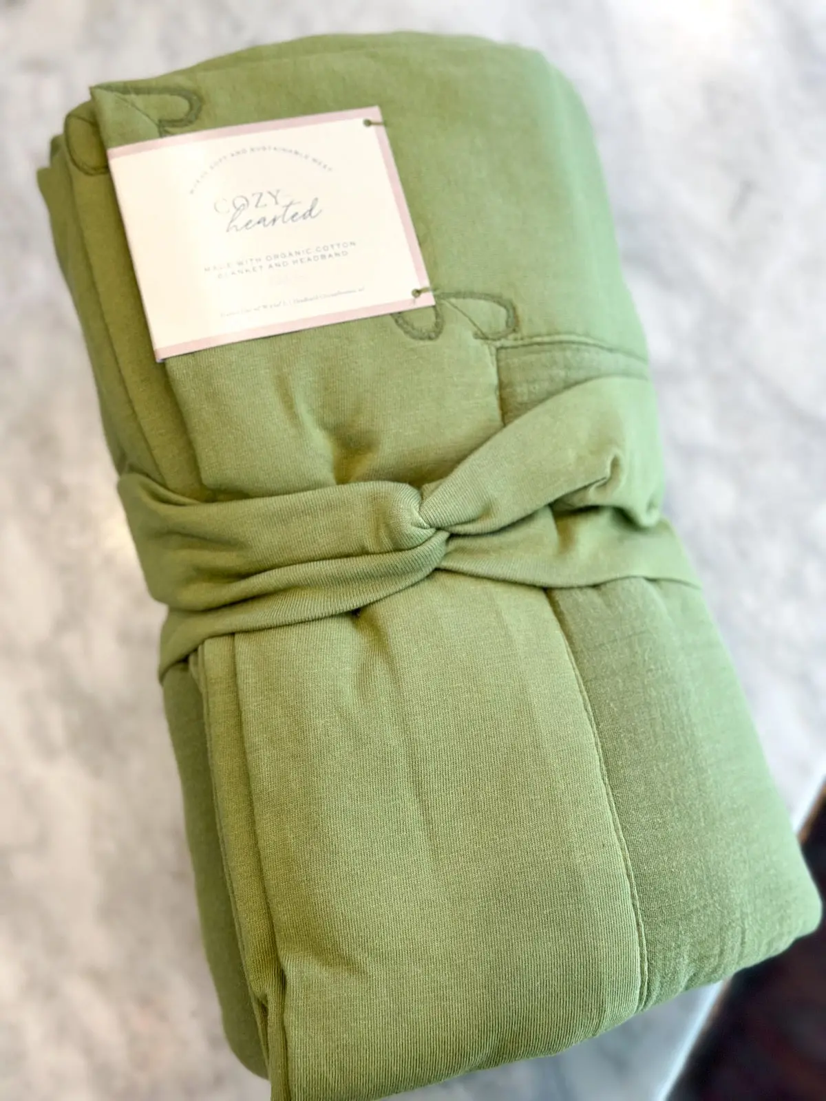 Cozy Organic Cotton Throw Blanket - Sage 1