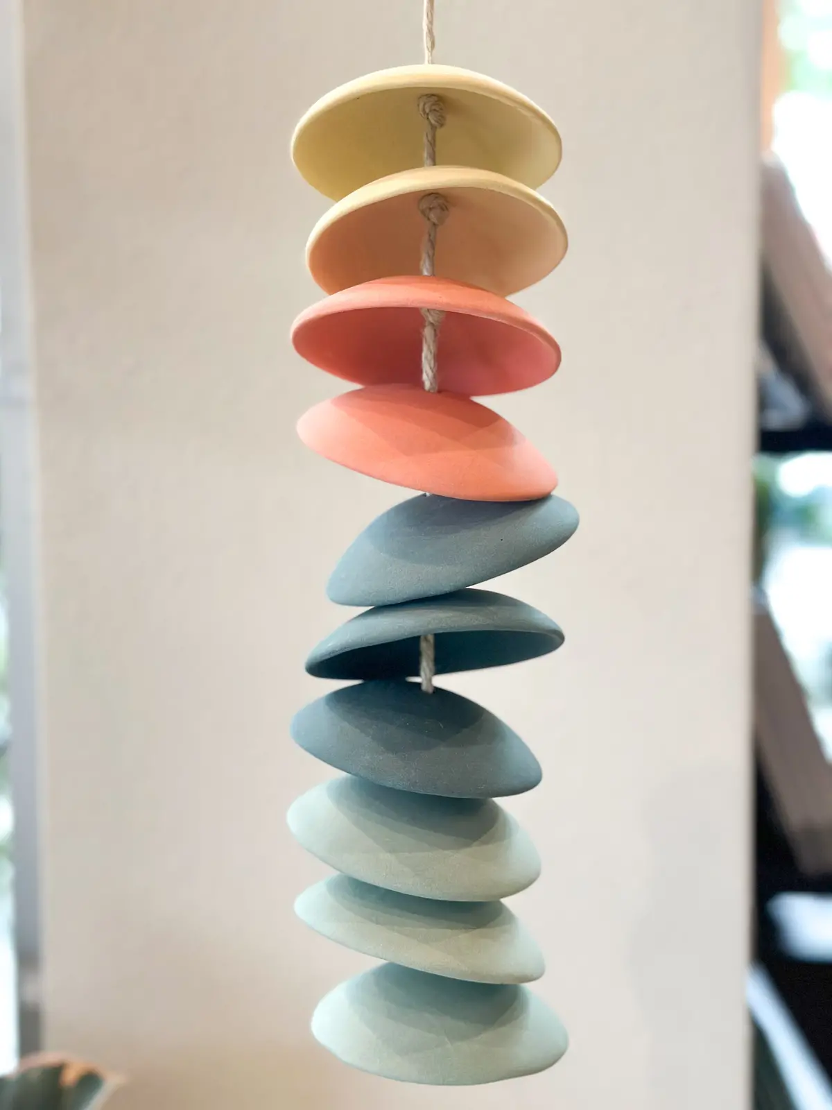 Sedona Ceramic Chimes - Yellow / Coral / Teal / Seafoam 1