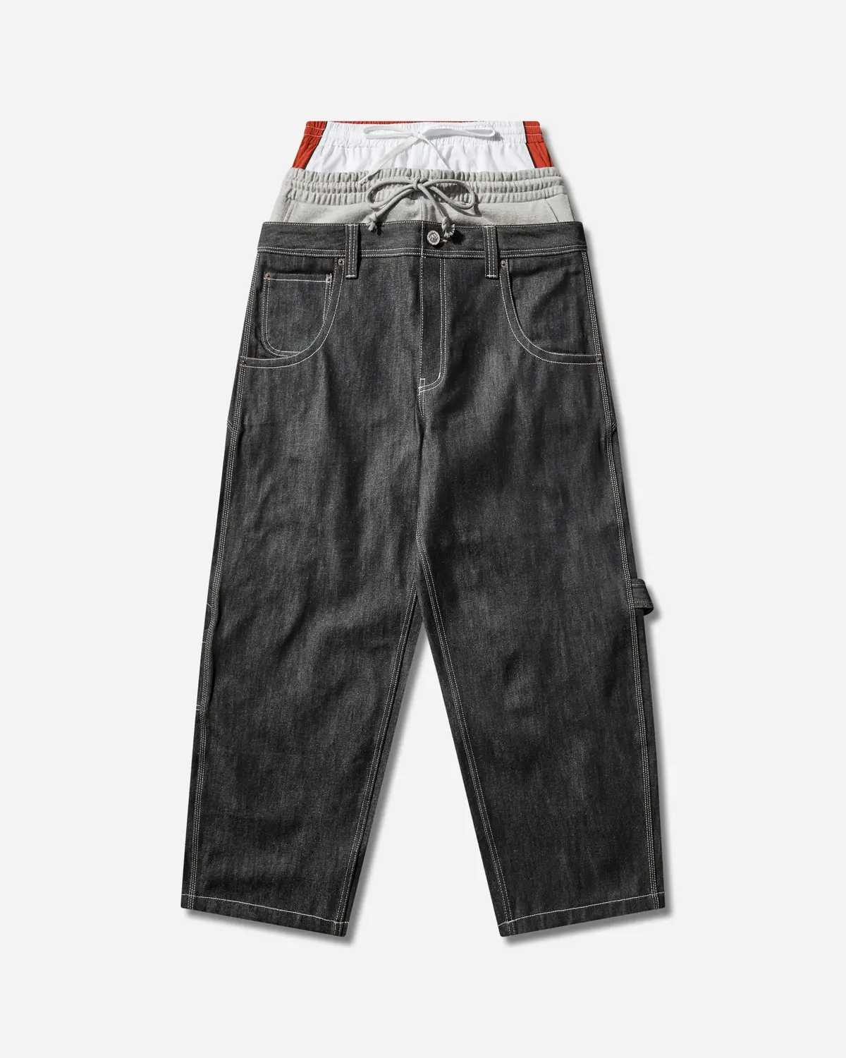 3 Layered Denim Pants Indigo Blue 1