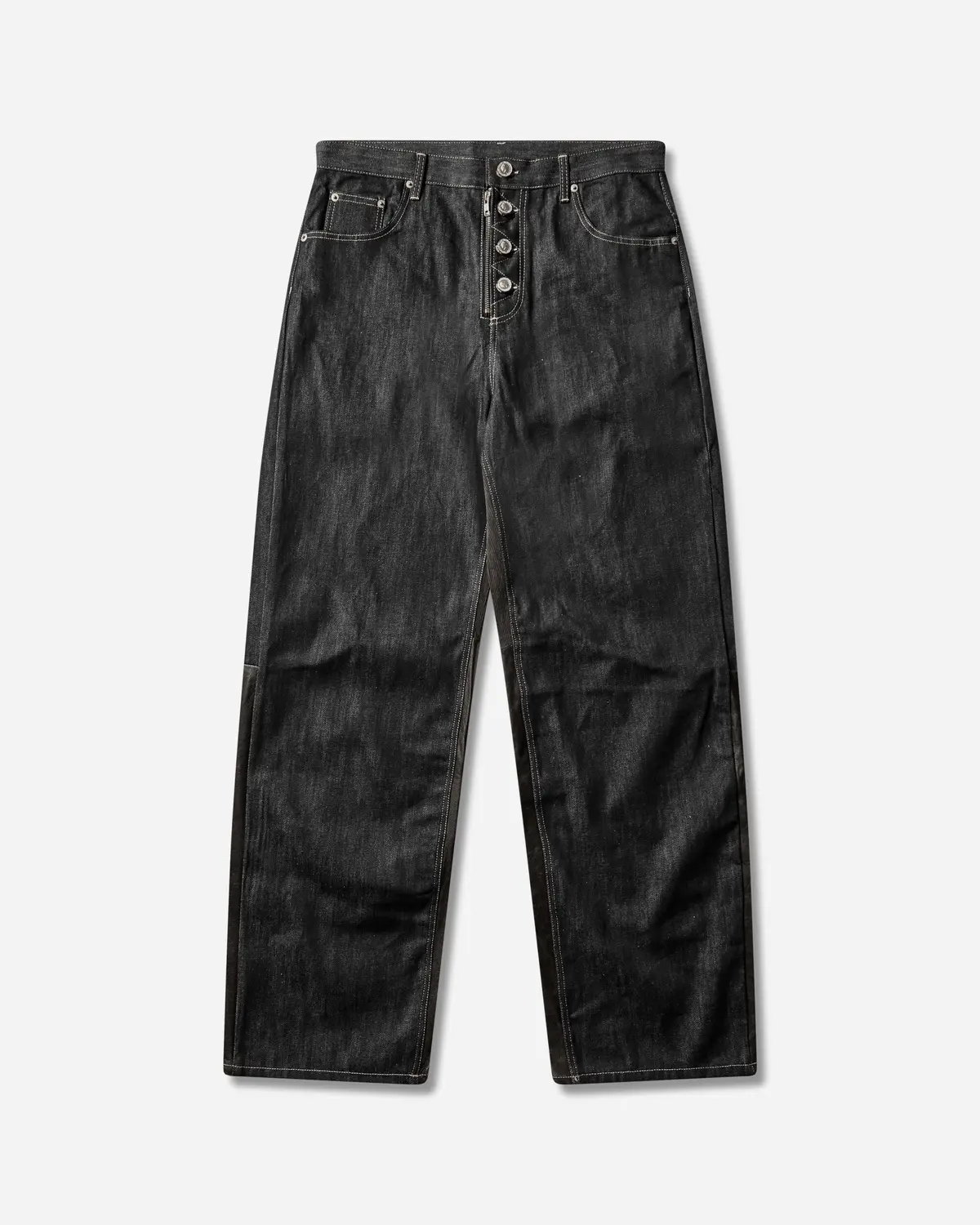 Men's Paneled Hybrid Denim Pants Indigo / Leather 1