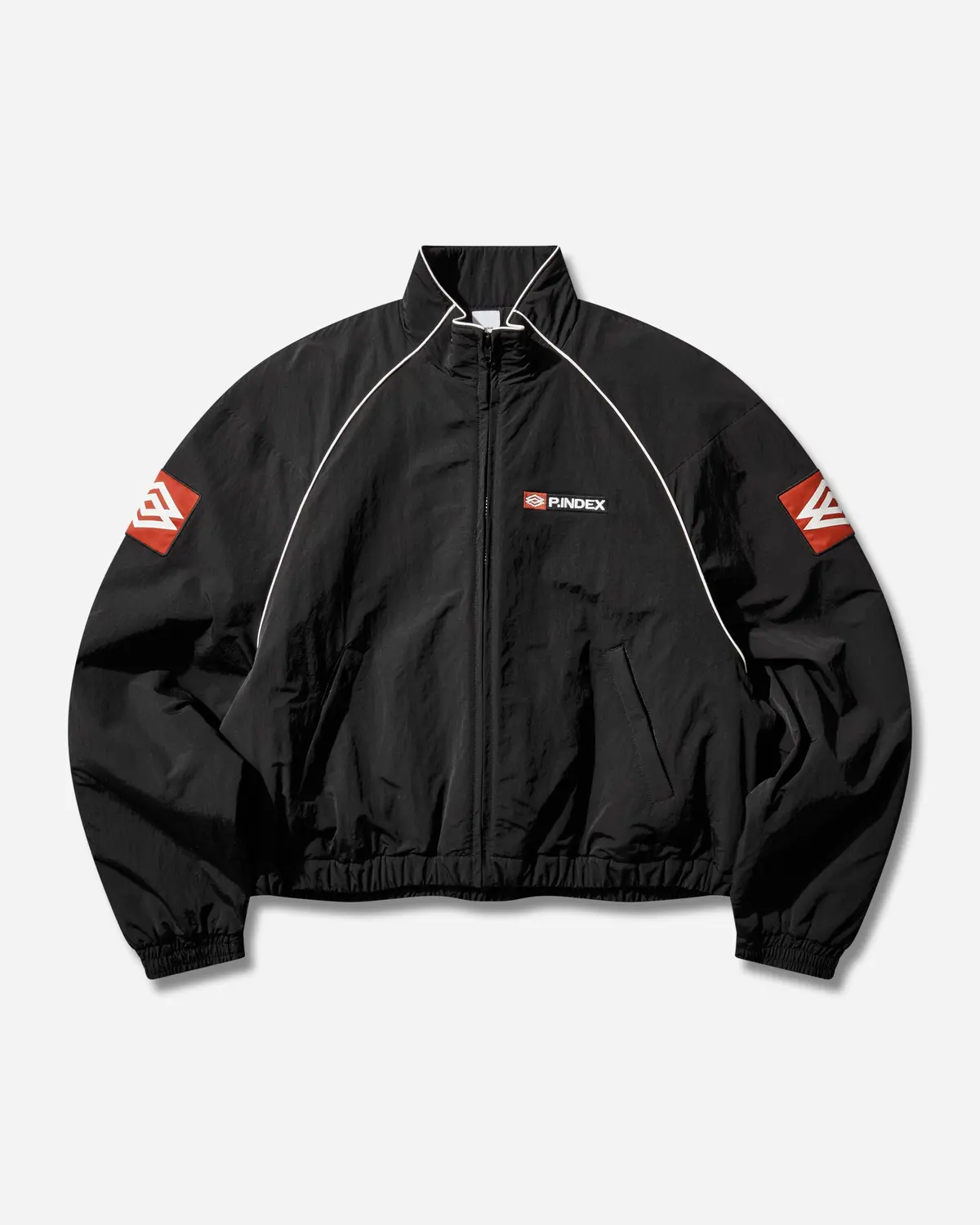Exaggerated Shoulder Track Jacket Black 1