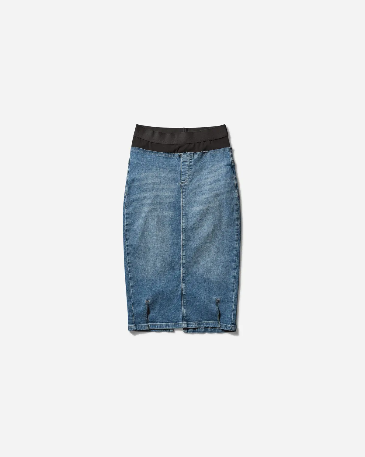 Women's Waistband Denim Pencil Skirt Blue 1