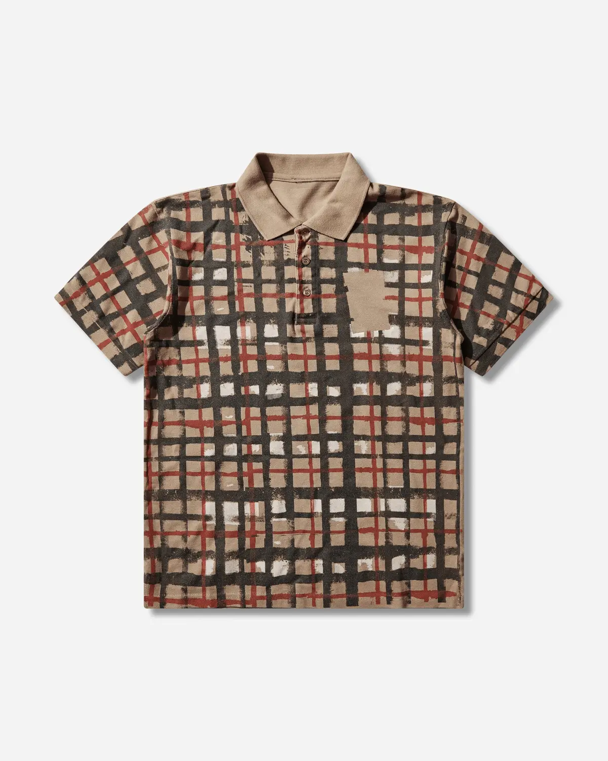 Sprayed Check Polo Beige 1