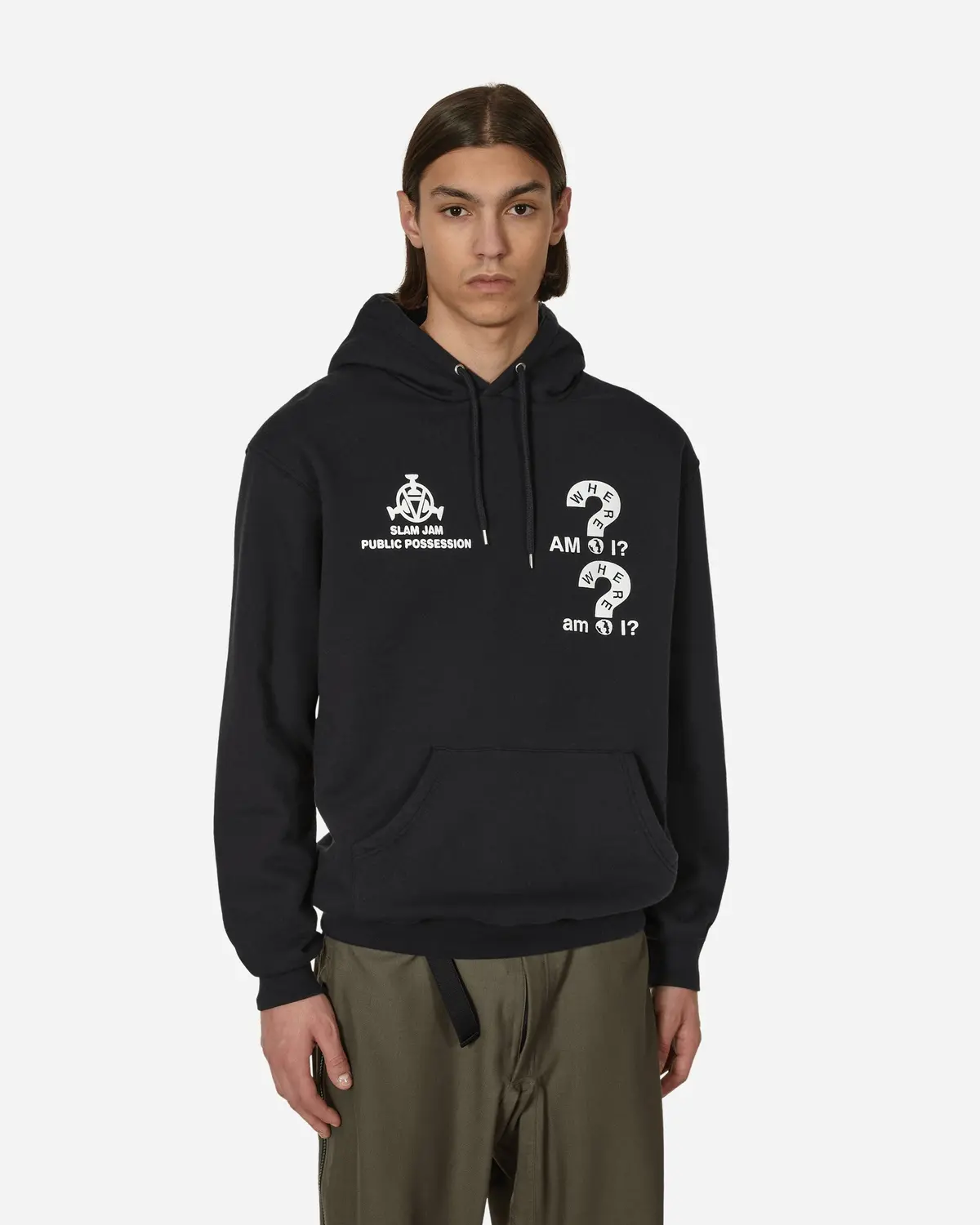 Slam Jam Where Am I Hooded Sweatshirt Black 1