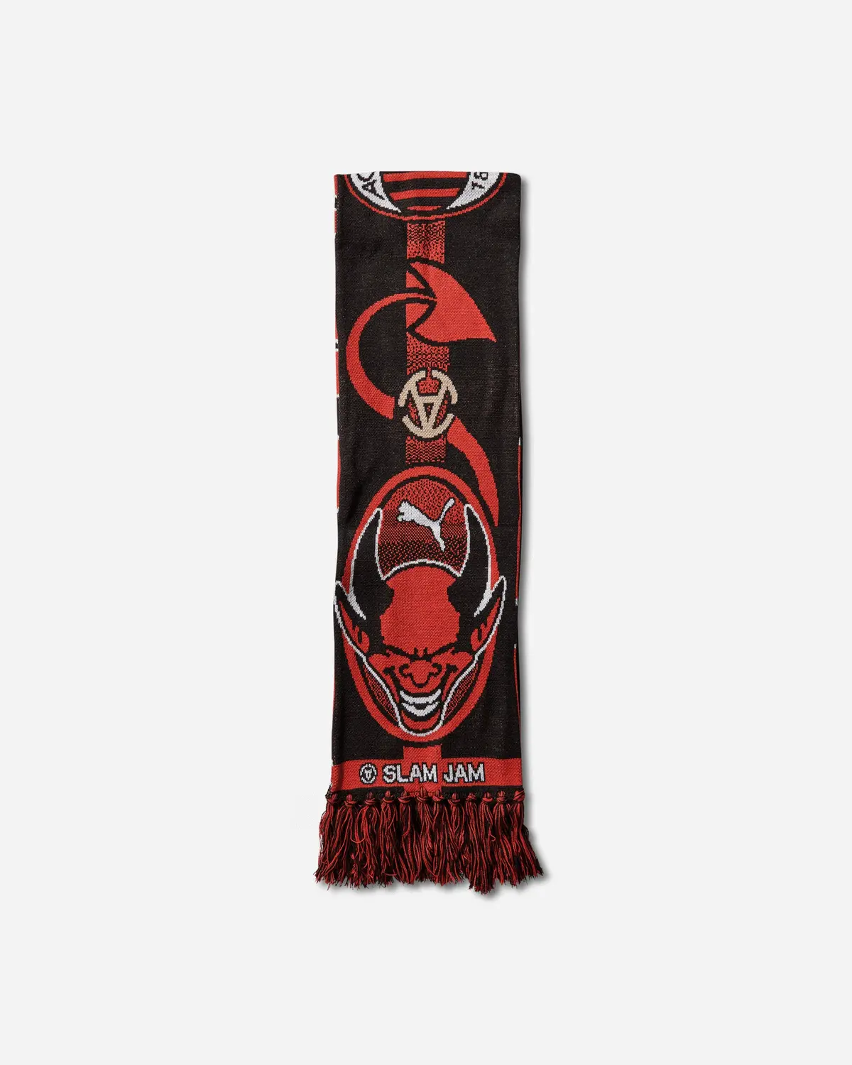 Ac Milan X Slam Jam Scarf Black / For All Time Red 1