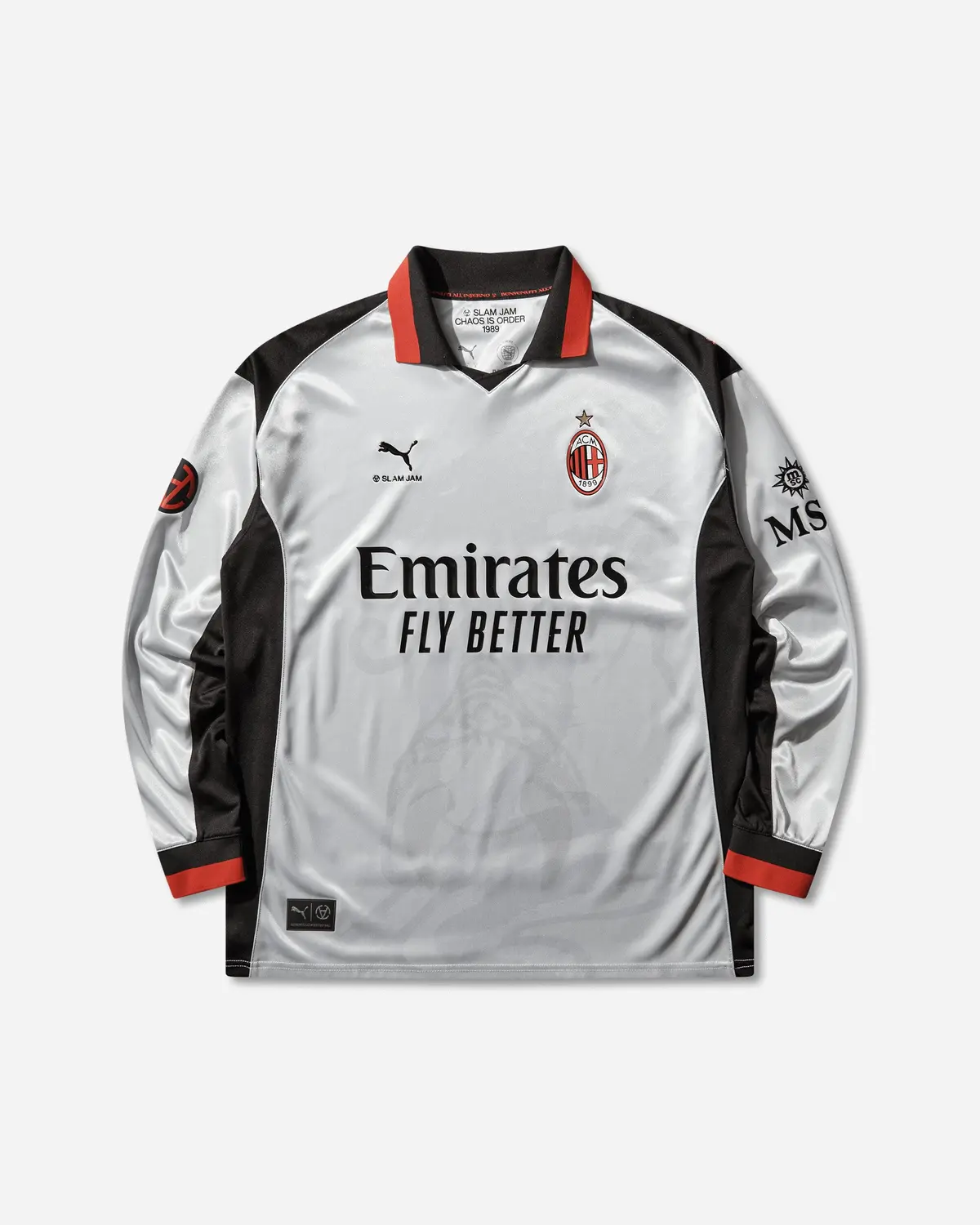Ac Milan X Slam Jam Limited Edition Longsleeve Jersey Grey 1