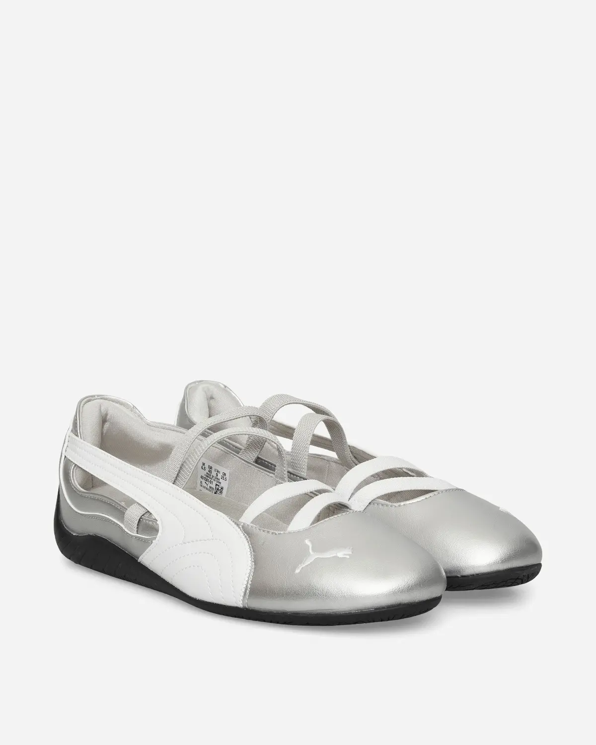 Women's Speedcat Ballet Metallic Shoes Silver / White 2