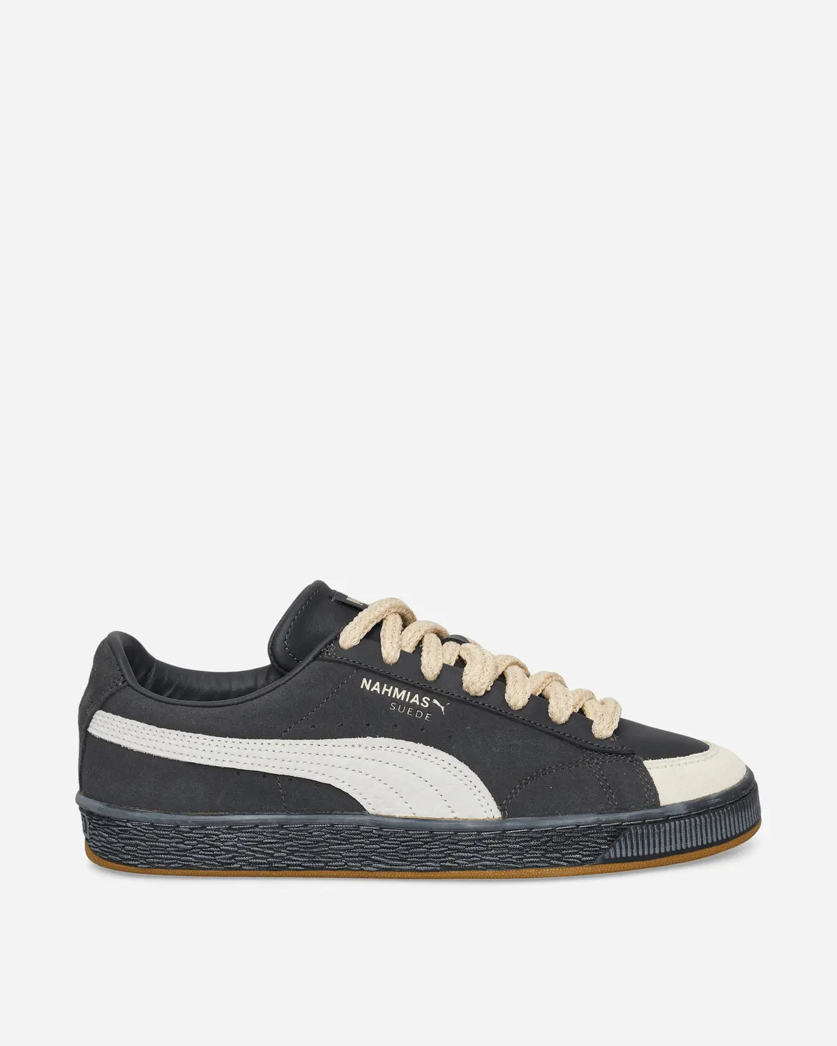 Nahmias Suede Vintage Black Sneakers Flat Dark Gray / Honey Butter 1