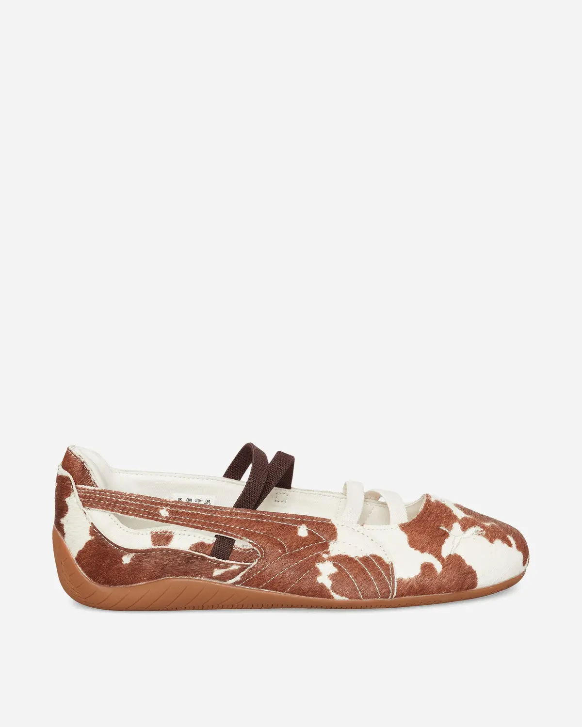 Women's Speedcat Ballet Cow Print Shoes Chocolate Brown / Warm White 1