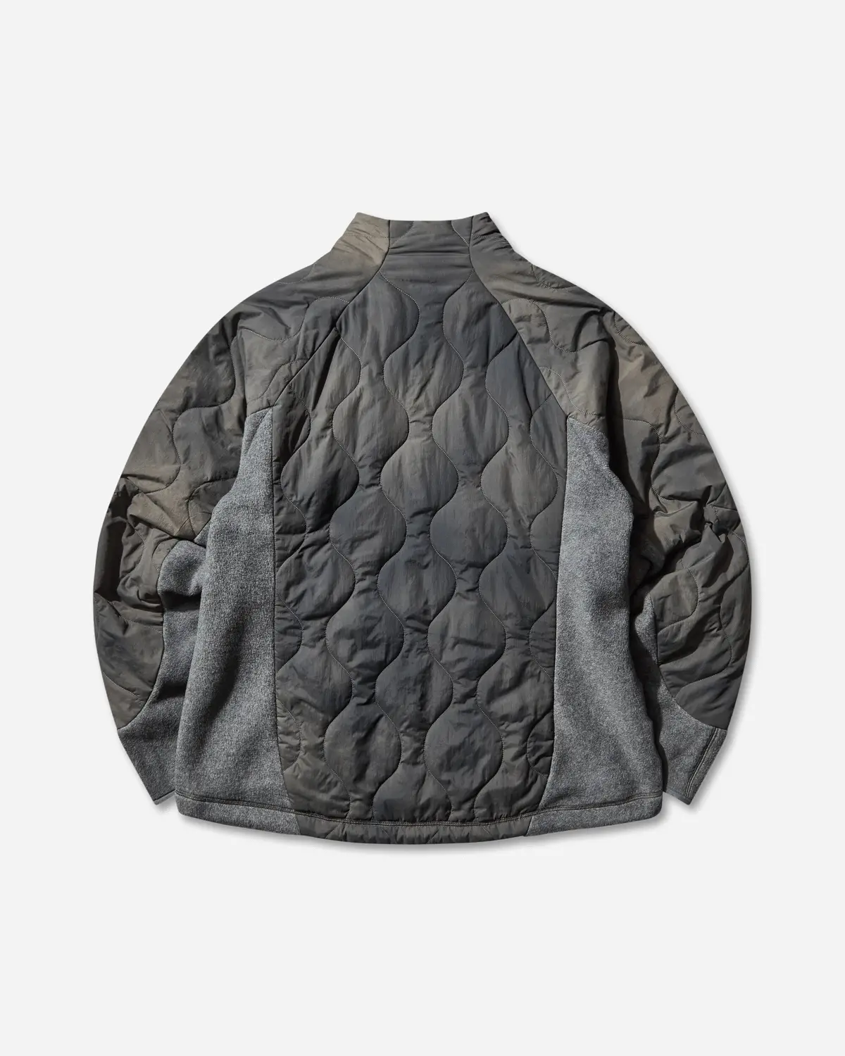 And Wander Quilted Fleece Jacket Grey 2