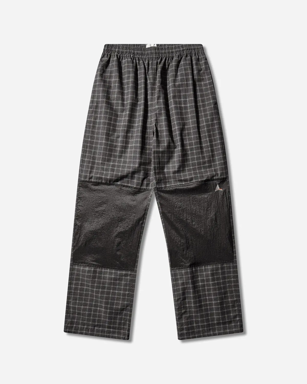 Men's Aaair Floweave Printed Check Elasticated Waistband Pants Anthracite 1
