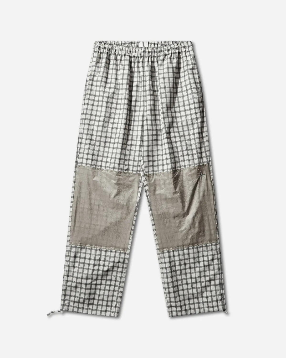 Men's Aaair Floweave Printed Check Elasticated Waistband Pants White 1