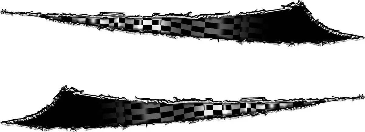 Checkered Flag Scratch Boat Vinyl Decals 3