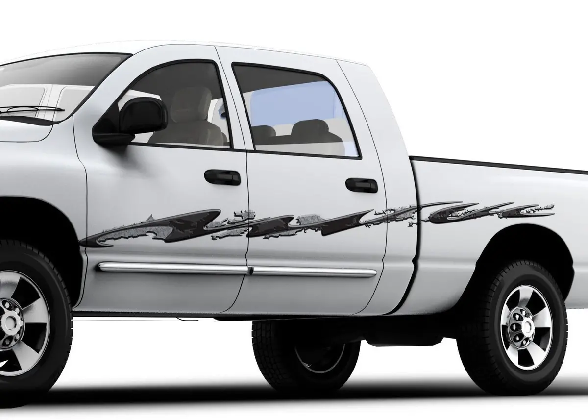 Riptide Stripes Graphic Vinyl Truck Side Decals 1